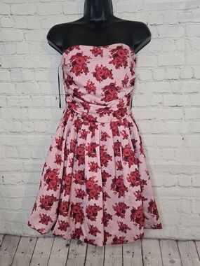 Shabby Chic by Rachel Ashwell romantic feminine Floral babydoll mini dress Sz M